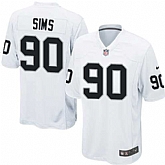 Nike Men & Women & Youth Raiders #90 Sims White Team Color Game Jersey,baseball caps,new era cap wholesale,wholesale hats